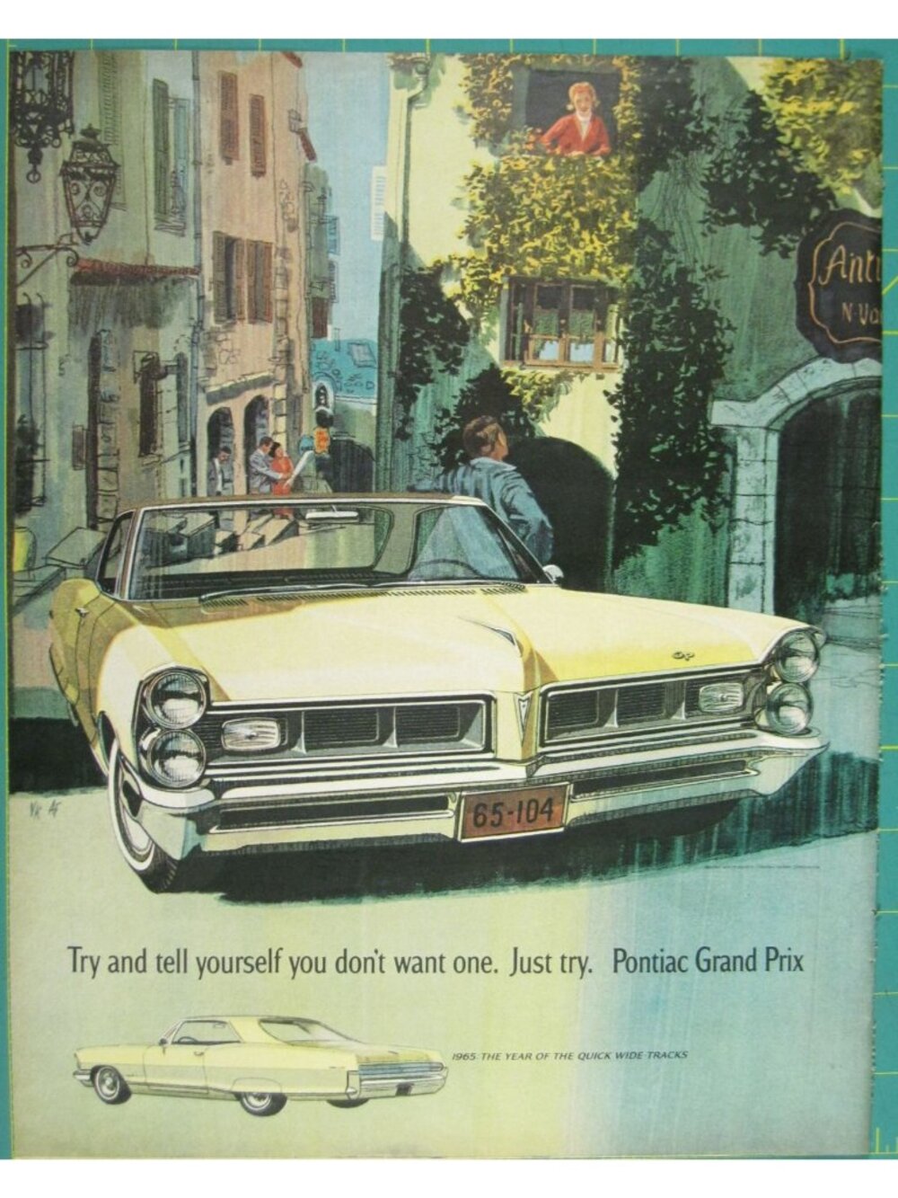 Print Ad 1965 Pontiac Grand Prix Convertible Original Vintage Advertisement Art